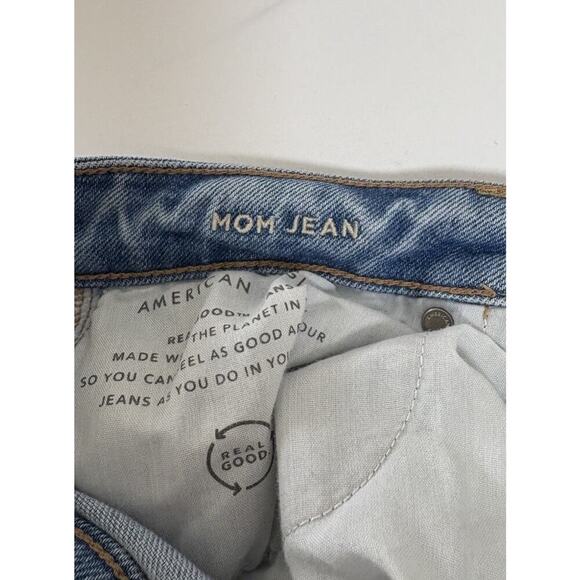 American Eagle Stretch Mom Jeans Womens Size 2 Distressed - Picture 4 of 5